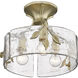 Calla 3 Light 15.13 inch White Gold Semi-Flush Ceiling Light